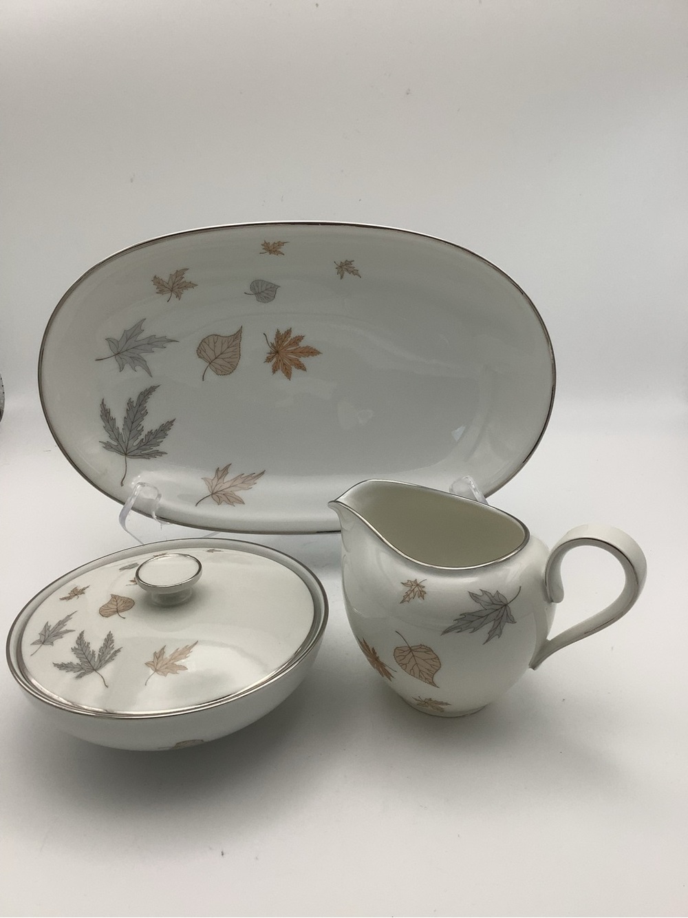Vintage Heinrich & Co. Allure Bavarian Porcelain Leaf-Accent Serving Set - Picture 2 of 16